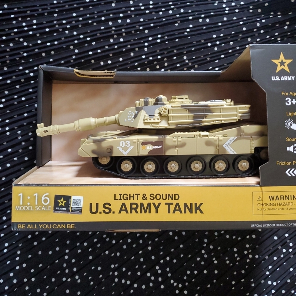 U.S. Army Tank Toy - Light & Sound - Tan - Picture 2 of 7